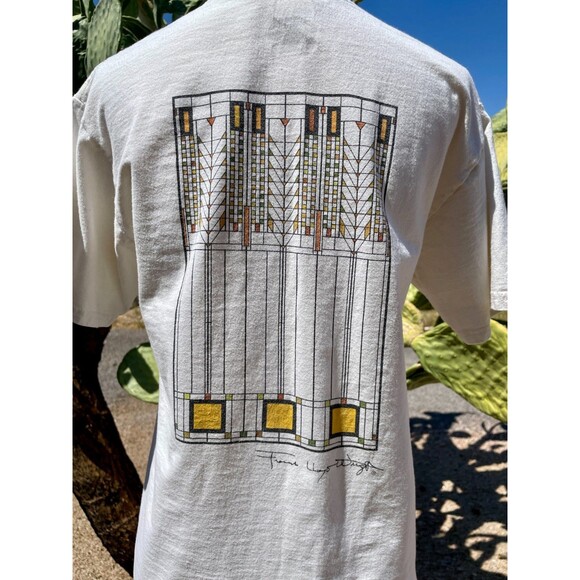 Frank Lloyd Wright T-Shirt Womens Small Graphic Southwest T-Shirt Small Cream S - Picture 6 of 14